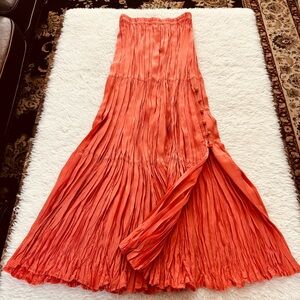 Hairston Roberson Ropa Vibrant Coral Vintage Maxi Skirt size M
